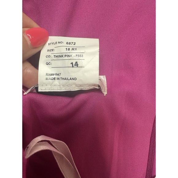 After Six Evening Dress Gown Size 18 Bright Pink Off Shoulder Pleated Faux‎ Wrap - Picture 4 of 4